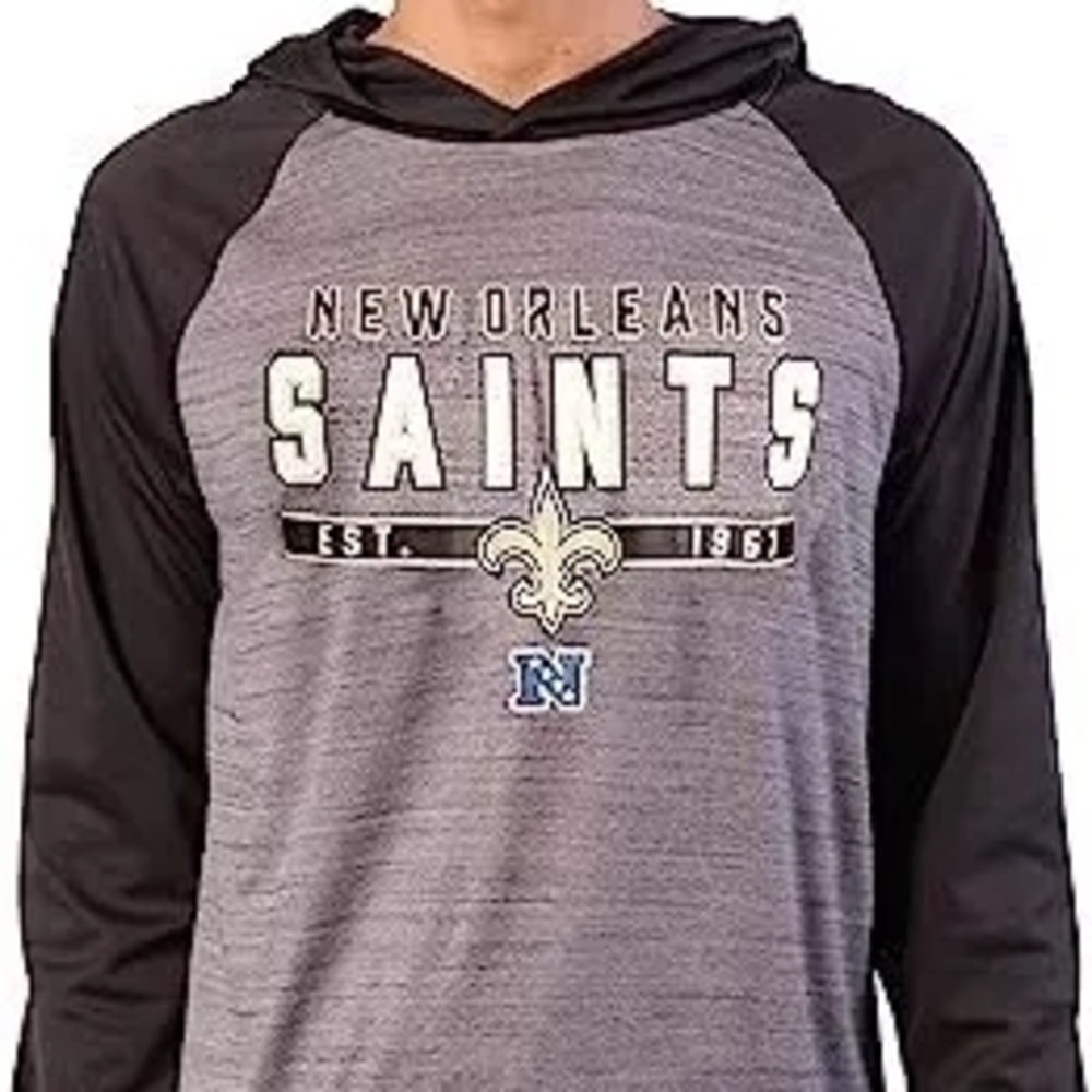 New Orleans Saints Gray  Lightweight Men's SMALL Hooded Sweatshirt Hoodie NFL